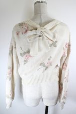 画像2: F&A / 薔薇刺繍ニットトップス  黒ＸピンクＸ緑 I-26-10-13-009-CA-TO-SA-ZI (2)