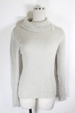 画像1: axes femme / レースアップハイネックニット  グレーＸ白 I-26-10-13-011-AX-TO-SA-ZI (1)
