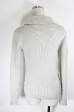 画像2: axes femme / レースアップハイネックニット  グレーＸ白 I-26-10-13-011-AX-TO-SA-ZI (2)