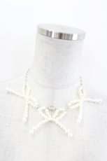 画像1: MILK / Pearl Ribbonネックレス  白 I-26-10-13-105-ML-AC-SA-ZI (1)