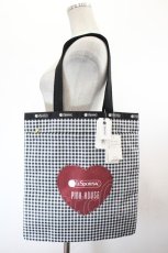 画像2: PINK HOUSE / LARGE EMERALD TOTE PH Gingham Check Rabbits  黒 I-26-10-13-109-LO-BG-SA-ZI (2)