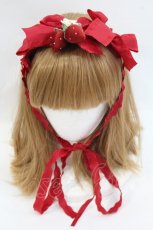 画像2: Nyanya / リボンチェリーミニヘッドドレス  赤 I-26-10-13-114-LO-AC-SA-ZI (2)
