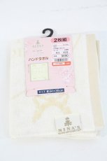 画像1: m petit by misako / HT2PAMハートリボンハンドタオル  アイボリー I-26-10-13-134-LO-ZA-SA-ZI (1)