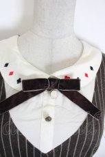 画像3: axes femme / トランプ刺繍ベスト重ね着プルオーバー  アイボリーＸブラウン I-26-10-13-015-AX-TO-SA-ZI (3)