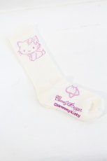 画像2: Candy Stripper / 【CHARMMYKITTY】RIBBON RIB SOCKS F オフ I-26-10-13-138-PU-ZA-TE-ZI (2)