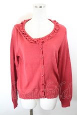 画像1: PINK HOUSE / ロゴワンポイント刺繍カーディガン  レッド I-26-10-15-034-LO-TO-SA-ZI (1)