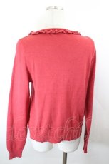 画像2: PINK HOUSE / ロゴワンポイント刺繍カーディガン  レッド I-26-10-15-034-LO-TO-SA-ZI (2)