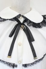 画像3: Secret Honey / オフショルフリル長袖ブラウス  白Ｘ黒 I-26-10-15-005-CA-BL-SA-ZI (3)