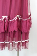 画像3: axes femme / ホイップフリルチュールスカート  ボルドー I-26-10-15-072-AX-SK-SA-ZI (3)