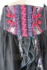 画像3: Ozz oneste / 菊風刺繍チャイナボタンスカート  黒ｘ赤ｘ青 I-26-10-15-092-OO-SK-SA-ZI (3)
