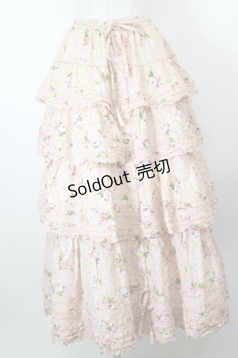 画像1: PINK HOUSE / ブロッサムローズプリントスカート  ピンク I-26-10-15-097-LO-SK-SA-ZI (1)