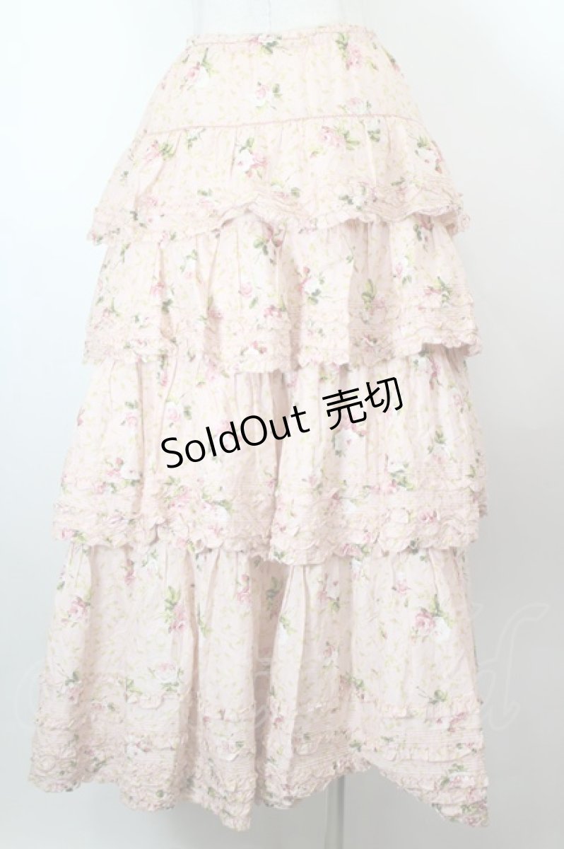 画像2: PINK HOUSE / ブロッサムローズプリントスカート  ピンク I-26-10-15-097-LO-SK-SA-ZI (2)