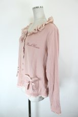 画像4: PINK HOUSE / ローンフリル使いロゴ刺繍カットカーディガン  ピンク I-26-10-17-036-LO-TO-SA-ZI (4)