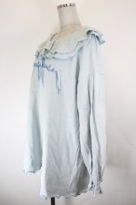 画像4: PINK HOUSE / リボンコード刺繍入りスウェットチュニック  サックス I-26-10-17-044-LO-TO-SA-ZI (4)