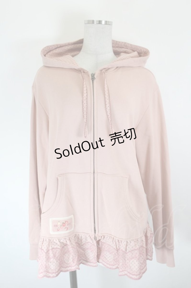 画像1: PINK HOUSE / いちごステッチレース使いパーカー  ピンク I-26-10-17-046-LO-TO-SA-ZI (1)