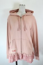画像1: PINK HOUSE / いちごステッチレース使いパーカー  ピンク I-26-10-17-046-LO-TO-SA-ZI (1)