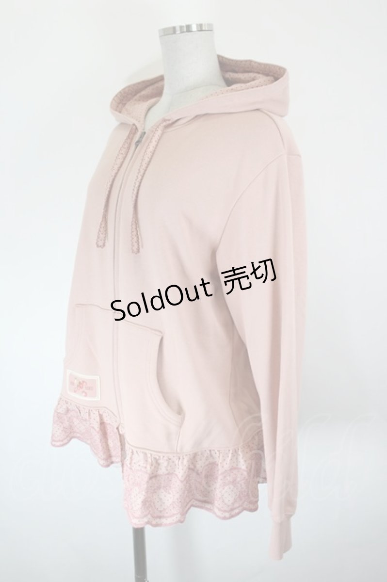 画像2: PINK HOUSE / いちごステッチレース使いパーカー  ピンク I-26-10-17-046-LO-TO-SA-ZI (2)