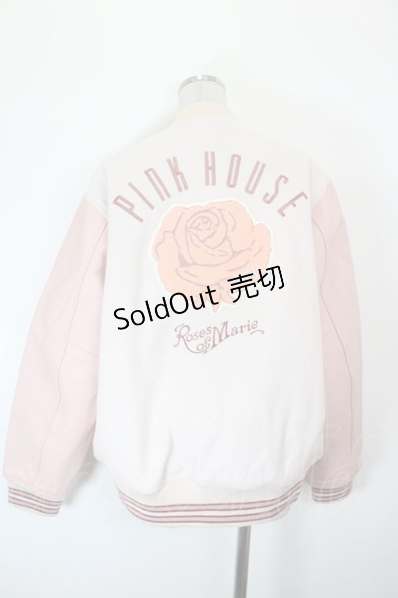 画像2: PINK HOUSE / ローズワッペン使いスタジャン  ピンク I-26-10-17-060-LO-JA-SA-ZI (2)