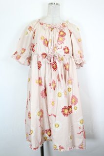 【新品】PINK HOUSE ひな菊テディ　コサージュ PINK HOUSE / ひな菊コサージュプリントチュニックブラウス ピンク I