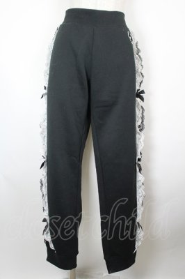 Preview of テリアスウェットパンツ  黒Ｘ白
