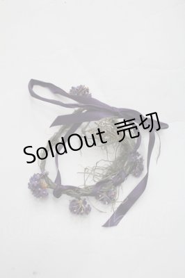 Preview of すみれブーケ藁ブレスレット  パープルＸ緑