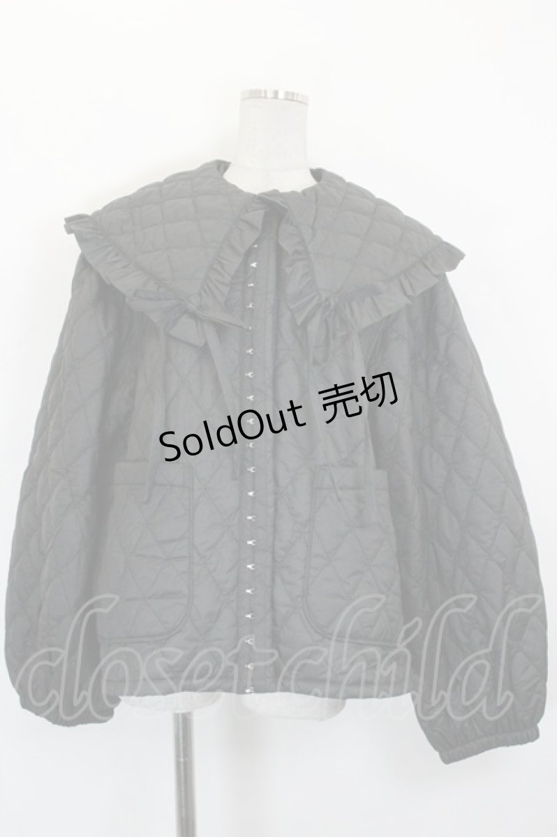 画像1: Candy Stripper / FRILL COLLAR PRECIOUS QUILTING JACKET  黒 I-26-10-20-035-PU-JA-TE-ZI (1)