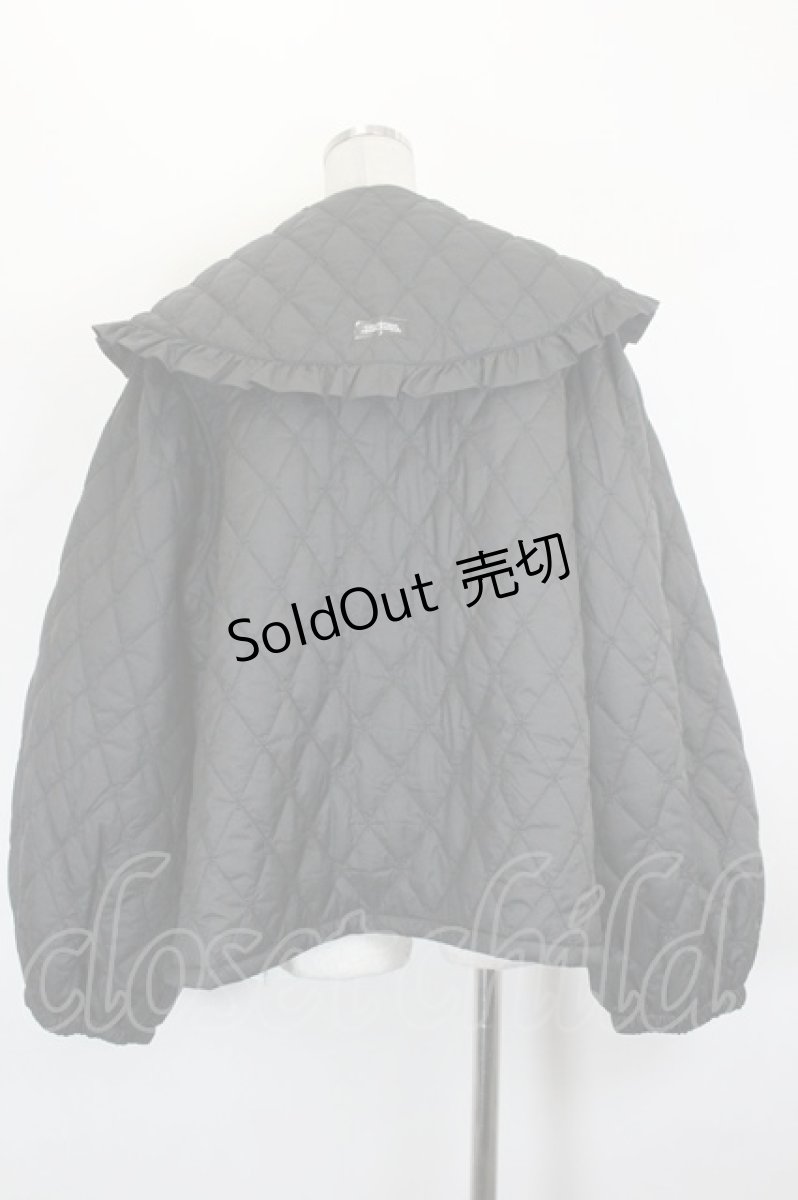 画像2: Candy Stripper / FRILL COLLAR PRECIOUS QUILTING JACKET  黒 I-26-10-20-035-PU-JA-TE-ZI (2)