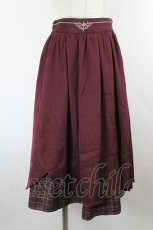 画像1: axes femme / 裾切替タックスカート F ワイン I-26-10-20-065-AX-SK-TE-ZI (1)