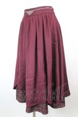画像2: axes femme / 裾切替タックスカート F ワイン I-26-10-20-065-AX-SK-TE-ZI (2)