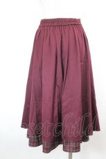 画像3: axes femme / 裾切替タックスカート F ワイン I-26-10-20-065-AX-SK-TE-ZI (3)