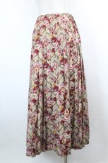 画像4: INGEBORG / チェック花柄キルト風スカート  ブラウンＸ赤 I-26-10-20-073-LO-SK-SA-ZI (4)