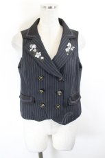 画像1: axes femme / 花刺繍クラシックベスト M ネイビー I-26-10-20-010-AX-TO-TE-ZI (1)