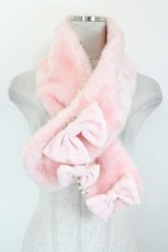 画像1: Angelic Pretty / リボンパールファーマフラー  ピンクｘ白 I-26-10-20-101-AP-ZA-SA-ZI (1)