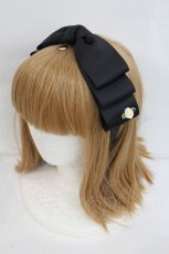 画像1: m petit by misako / NINA'S /リボンカチューシャ  黒 I-26-10-20-106-LO-AC-SA-ZI (1)