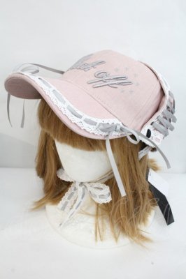 Preview of HEAD DRESS CAP  ピンクＸ白