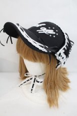画像1: Candy Stripper / HEAD DRESS CAP  黒Ｘ白 I-26-10-20-110-PU-AC-SA-ZI (1)