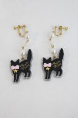 画像1: Angelic Pretty / Little Catイヤリング  黒ｘ白 I-26-10-20-119-AP-AC-SA-ZI (1)