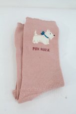 画像1: PINK HOUSE / スコッチテリアモチーフソックス  ピンク I-26-10-20-123-LO-ZA-SA-ZI (1)