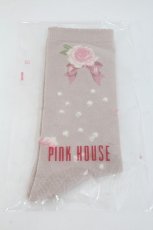 画像1: PINK HOUSE / Rose Pearl柄ソックス  ピンク I-26-10-20-124-LO-ZA-SA-ZI (1)