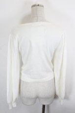 画像2: axes femme POETIQUE / レース×リボンニットカーディガン M オフ I-26-10-20-014-AX-TO-TE-ZI (2)