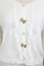画像3: axes femme POETIQUE / レース×リボンニットカーディガン M オフ I-26-10-20-014-AX-TO-TE-ZI (3)
