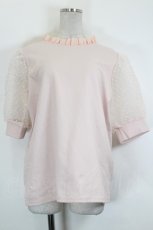 画像1: Bubbles / 袖ドットオーガンジー半袖トップス  ピンク I-26-10-20-018-LO-TO-TE-ZI (1)