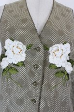 画像3: PINK HOUSE / カメリア刺繍ドットベスト  ブラウンＸ白 I-26-10-20-027-LO-TO-SA-ZI (3)