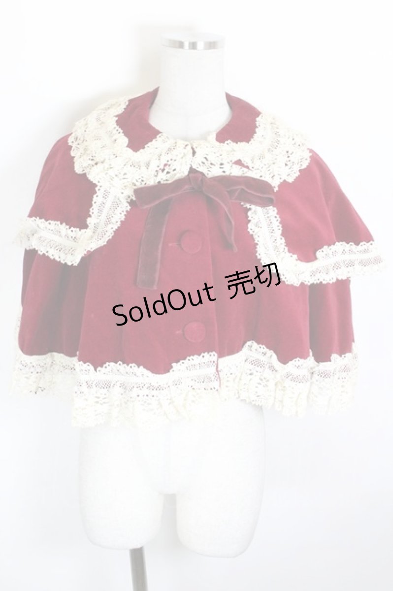 画像1: metamorphose / 別珍ケープ  ボルドーＸ生成り I-26-10-22-039-ME-JA-SA-ZI (1)