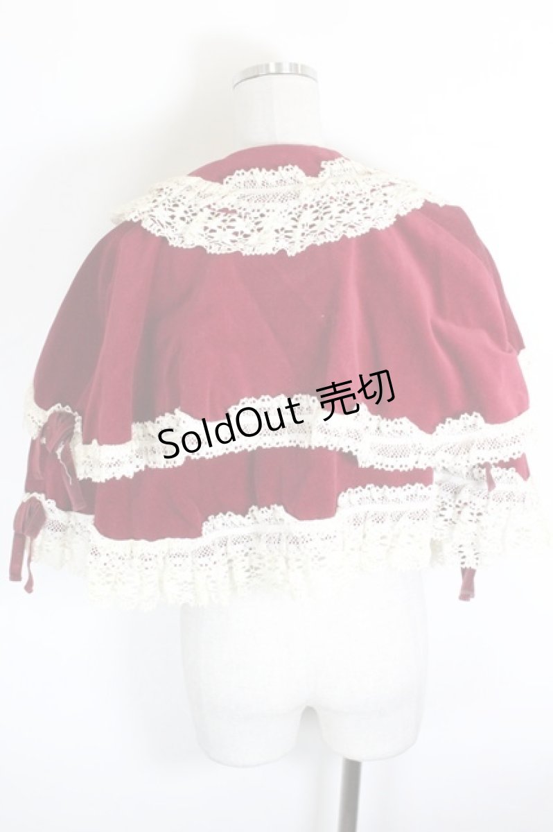画像2: metamorphose / 別珍ケープ  ボルドーＸ生成り I-26-10-22-039-ME-JA-SA-ZI (2)