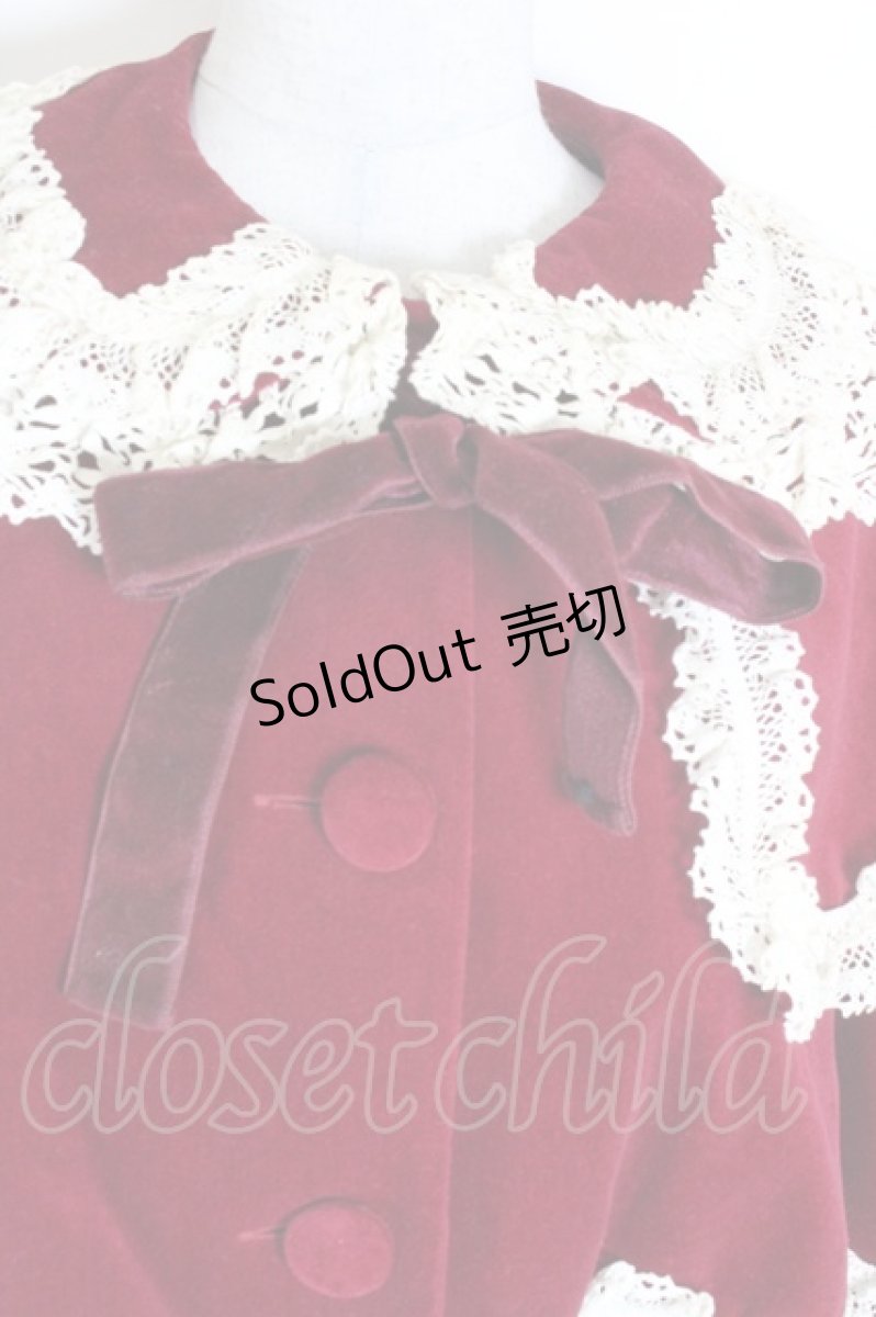 画像3: metamorphose / 別珍ケープ  ボルドーＸ生成り I-26-10-22-039-ME-JA-SA-ZI (3)