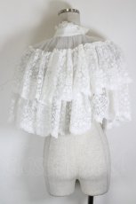 画像2: ATELIER PIERROT / Chantilly Lace Capelet  白 I-26-10-22-044-EL-TO-TE-ZI (2)