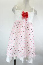 画像1: Nile Perch / フロッキーハートシフォンキャミワンピース  ピンクＸ赤Ｘ白 I-26-10-22-063-LO-OP-SA-ZI (1)