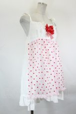 画像3: Nile Perch / フロッキーハートシフォンキャミワンピース  ピンクＸ赤Ｘ白 I-26-10-22-063-LO-OP-SA-ZI (3)
