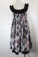 画像2: PUTUMAYO / Lost in the gardenジャンパースカート  黒Ｘ白Ｘ赤 I-26-10-22-073-PT-OP-SA-ZI (2)